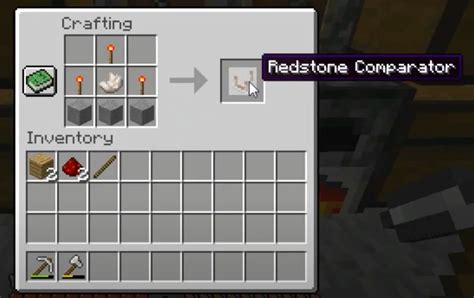 crafting recipe for redstone comparator